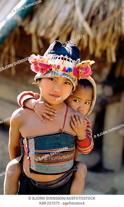 Akha girl in Luang Namtha. North Laos