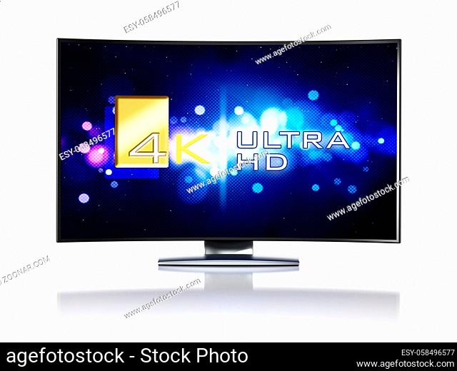 4K Ultra HD television isolated on white background