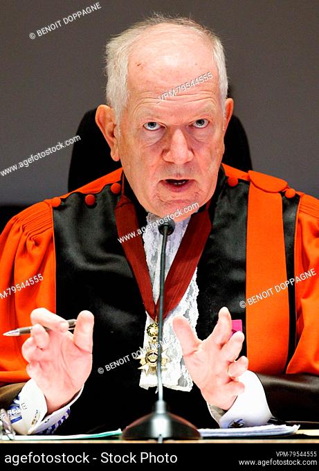 Chairman of the court Philippe Gorle pictured during the jury composition of the assizes trial of Omar Hedi (37), before the Assize Court of the Namur province...