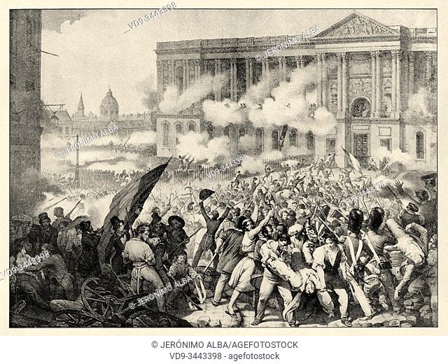 Attack on the Louvre. The revolution of July 1830 is the second French revolution after that of 1789. It brings to the throne a new king, Louis-Philippe I