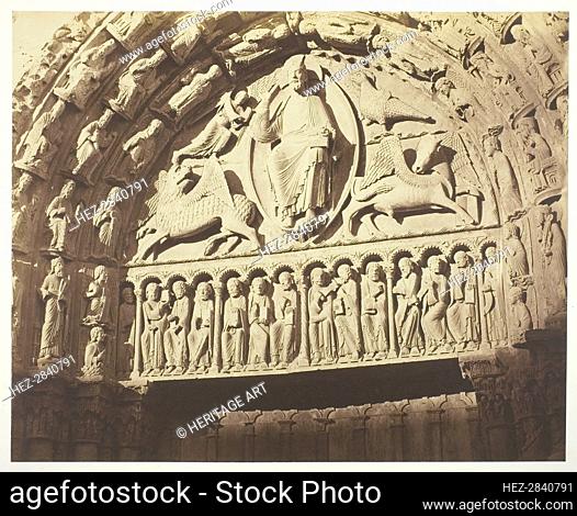 Chartres Cathedral West Facade; Royal Portal, Central Bay, 1854/63. Creators: Bisson Frères, Louis-Auguste Bisson, Auguste-Rosalie Bisson