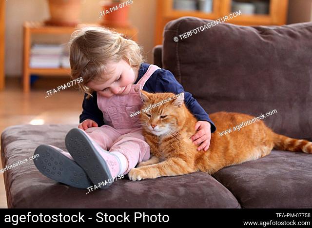 girl and cat