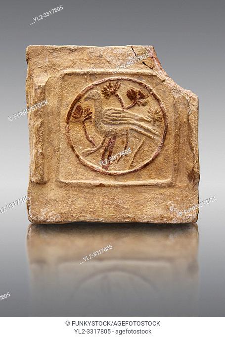 6th-7th Century Byzantine Christian Terracotta tiles depicting a bird - Produced in Byzacena - present day Tunisia. These early Christian terracotta tiles were...
