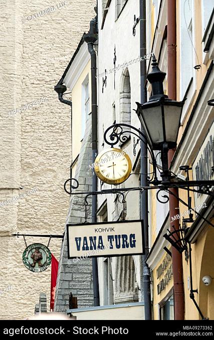 Estonia, Tallinn, old town, Vana Turg (old market), facades