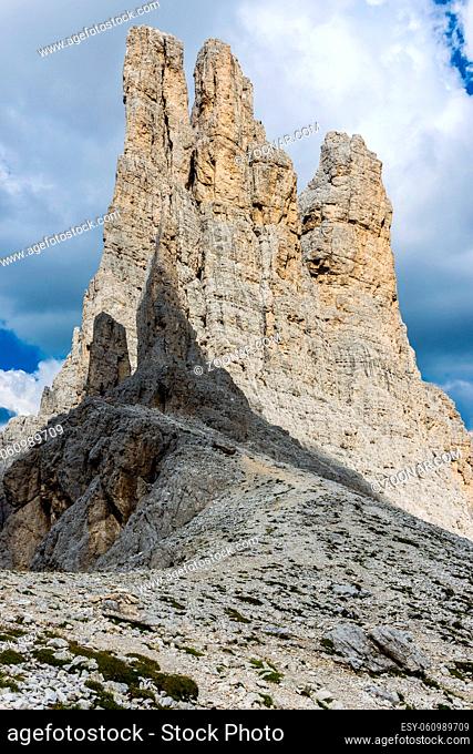 The Vajolet Towers, in the Rosengarten Group of Dolomites