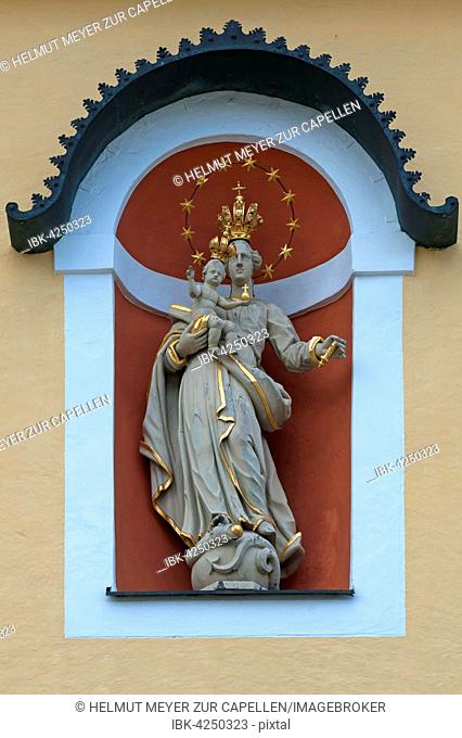 Sculpture of St. Mary Immaculate with baby Jesus, St. Johann deanery parish church, St. Johann, Tyrol, Austria