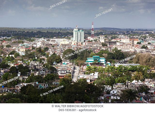 Cuba, Santa Clara Province, Santa Clara, elevated city view from the Lomo de Caparo