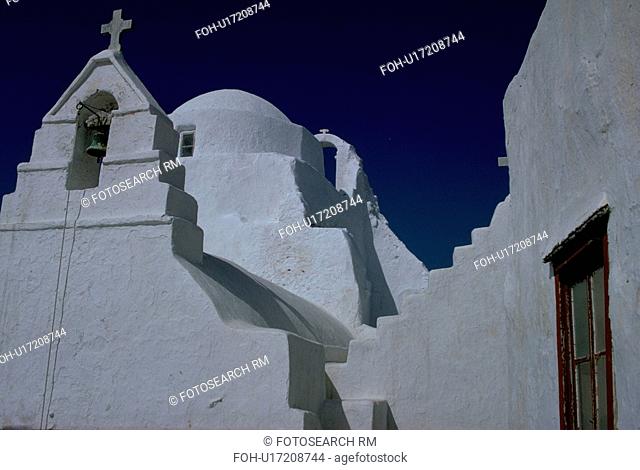 stucco, mykonos, island, church, white