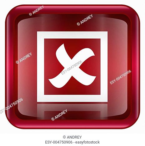 close icon red, isolated on white background