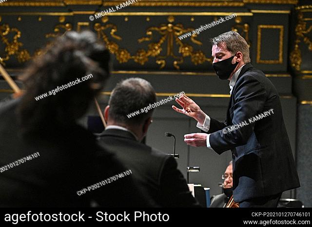 General rehearsal before the live Czech Television broadcast of the Mozart's Birthday 2021 concert at the Estates Theatre in Prague, Czech Republic, January 27