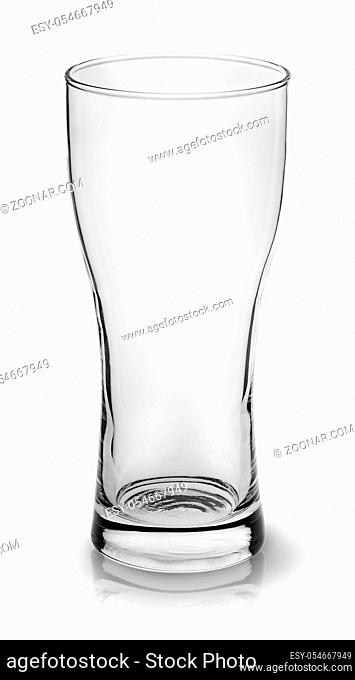Empty small beer glass top view isolated on white background