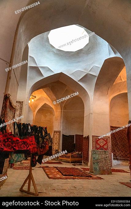 The old carpet market in Bukhara