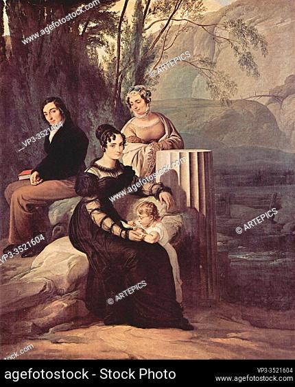 Francesco Hayez - Portrait Familie Stamp Di Soncino C 1822