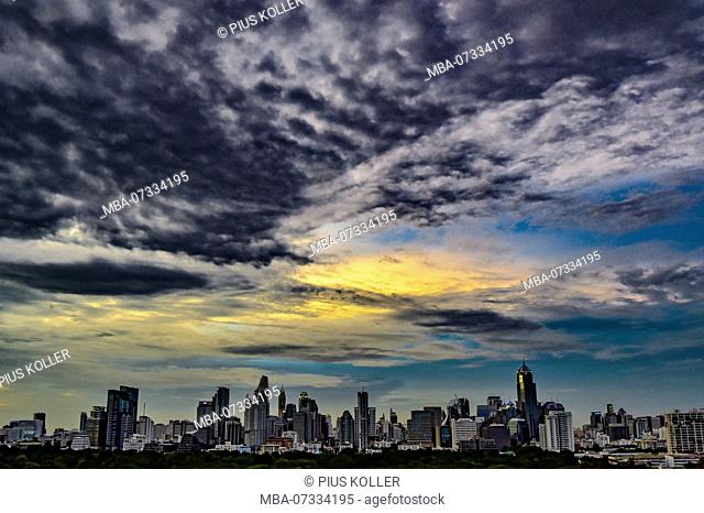 Skyline, sky and clouds, Bangkok, Thailand, Asia