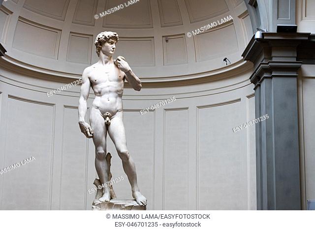 Florence, Italy 15. 06. 2016. Statiue of David di Michelangelo in Galleria dell'Accademia