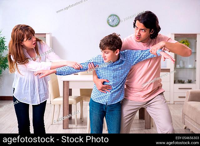 The family conflict with husband and wife and child