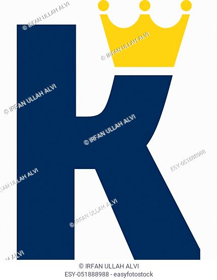 Initial letter K luxury crown logo design template