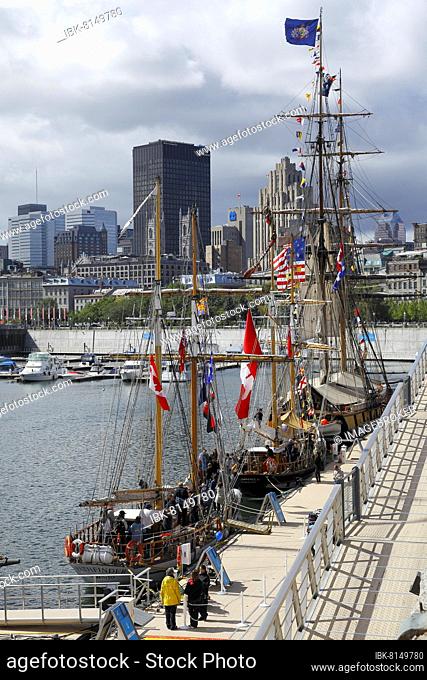 Tall ships in the Old Port, Montreal, Province of Quebec, Canada, North America