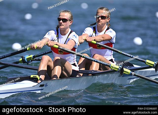 Johanna REICHARDT (GER), Marion REICHARDT (GER), action, LWT WOMEN'S DOUBLE SCULLS, rowing, rowing, rowing regatta facility, Olympic Ragatta Center