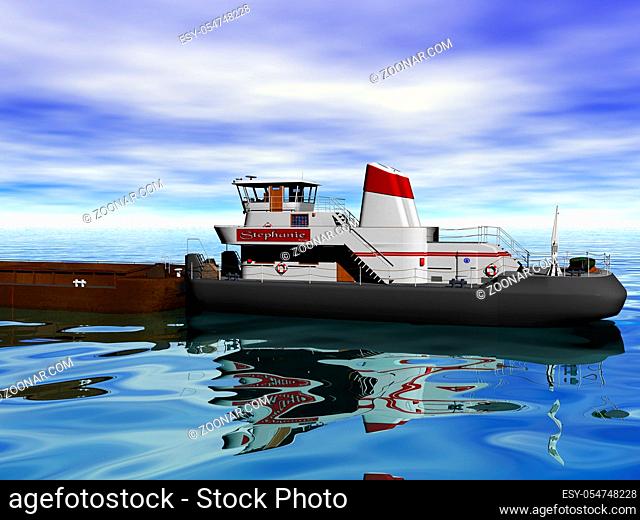 Schubschiff auf dem Wasser
