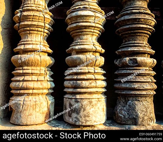 Carved balusters at Angkor Wat - Siem Reap, Cambodia