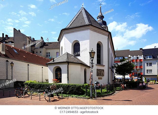 Germany, Dinslaken, Lower Rhine, Ruhr area, Rhineland, North Rhine-Westphalia, NRW, evangelic church in the old town, baroque church