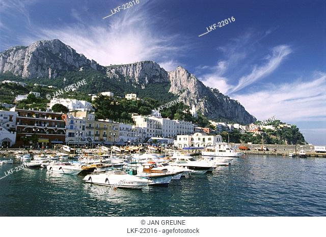Boats in the harbour, Marina Grande, Capri, Campania, Italy