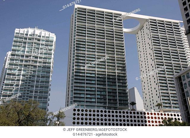 Florida, Miami, Brickell Avenue, Brickell District, 500 Brickell, modern, architecture, buildling, high rise, condominium, real estate, luxury, Arquitectonica
