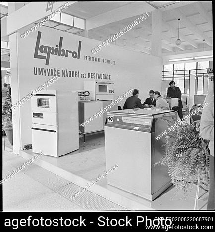 ***OCTOBER 31, 1966 FILE PHOTO***Stand with dishwashers for public catering of company Lapibrol Milano of Italy at INTECO 66 (International Fair of Equipment...