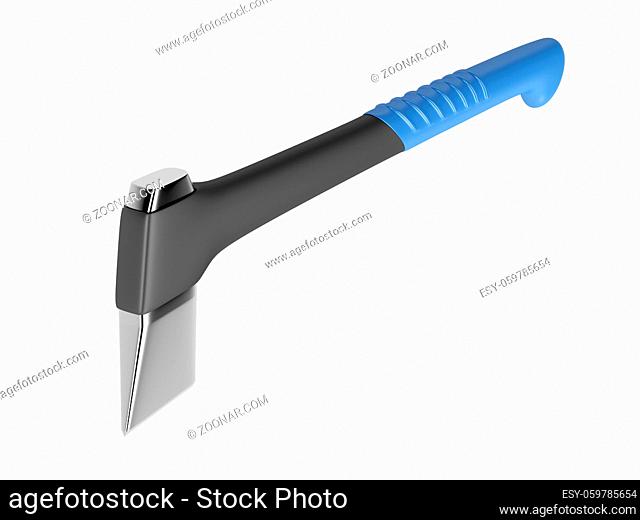 Axe with fibreglass handle isolated on white background