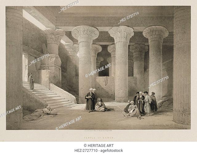 Egypt and Nubia, Volume I: Temple at Esneh, 1846. Creator: Louis Haghe (British, 1806-1885); F.G.Moon, 20 Threadneedle Street, London