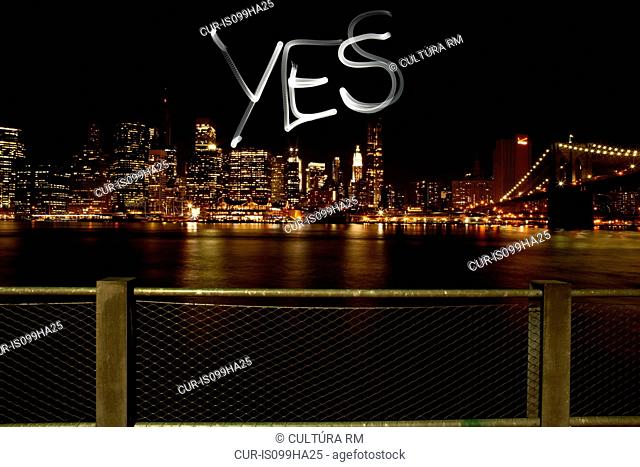 Yes written by light trail at night