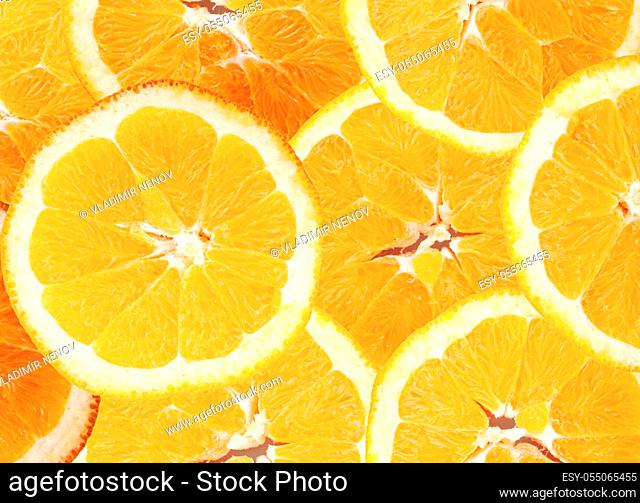 Image Of Slice Orange Fruit Background