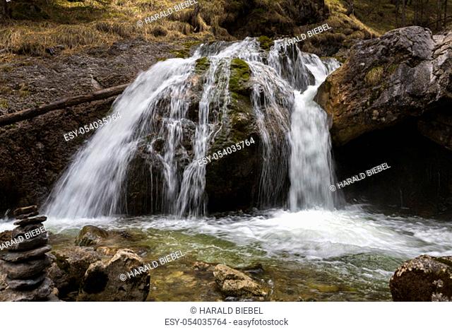 Kuhflucht Waterfalls near Farchant village, Upper Bavaria, Germany