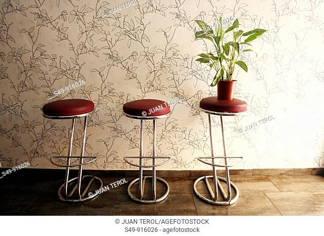 stools in a restaurant