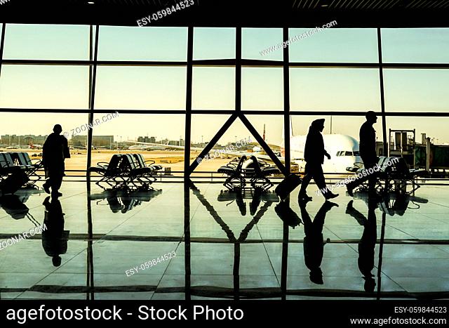 Image of Beijing International Airport Terminal. Shooting Location: China, Beijing