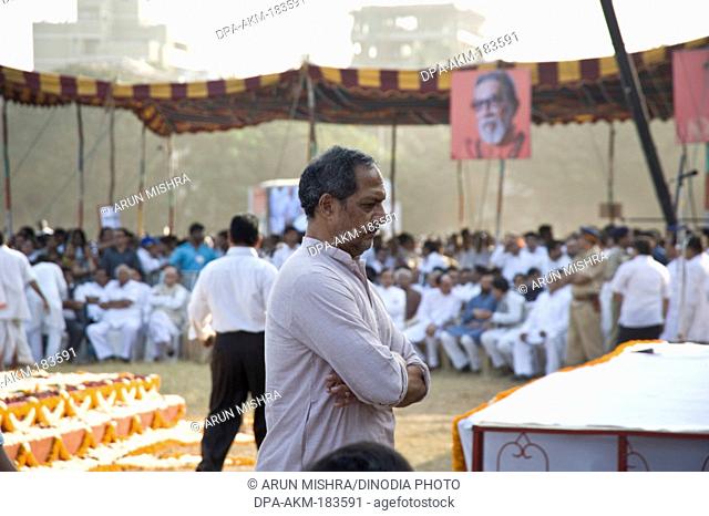 Film star nana patekar attend funeral of Balasaheb Thackeray at shivaji park mumbai maharashtra india