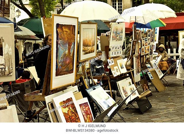 art market on Montmartre, France, Paris