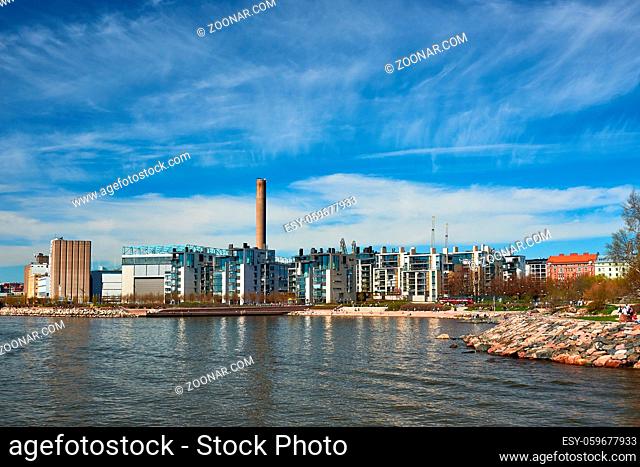 view on capitol of Finnland city of Helsinki with its islands and harbours