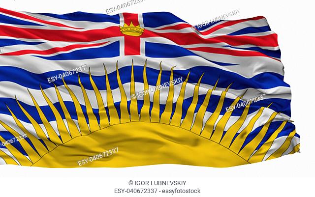 British Columbia City Flag, Country Canada, Isolated On White Background