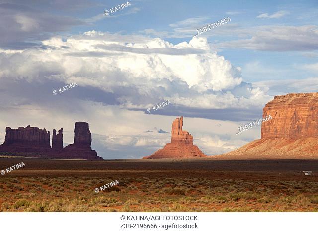 Monument Valley, Utah, USA in summer with dramatic light and sky