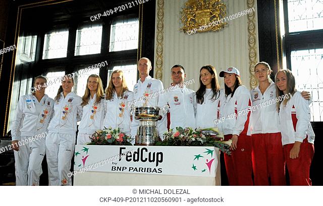 Tennis draw of Fed Cup final, Czech Republic - Serbia, takes place at Old Town Hall in Prague, Czech Republic, November 2, 2012 Czech tennis team