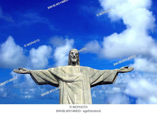jesus statue Christ the Redeemer in Rio De Janeiro, Brazil, State of RJ