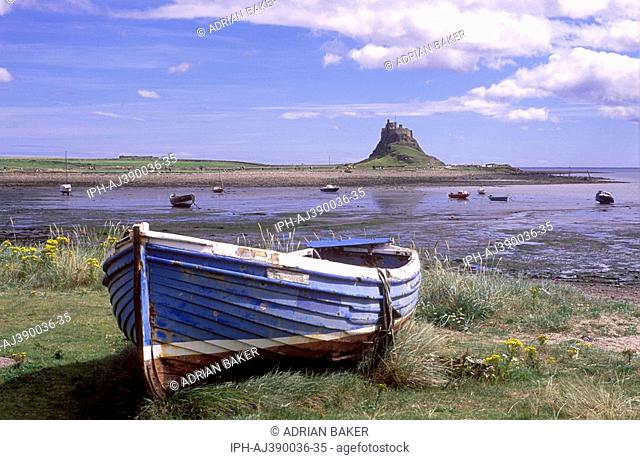 Lindisfarne - Holy Island, View showing the small 16th century castle on the island