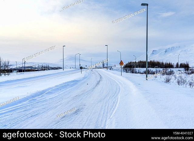 Winter Icelandic Road Trip, Akureyri, Northeastern Region. Iceland, Europe