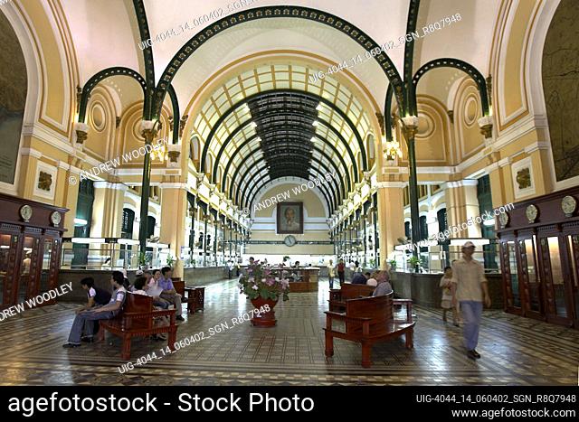 Attractive interior of the main Post Office Ho Chi Minh City Vietnam