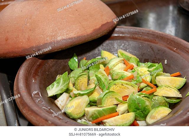 Carrots and Brussels sprouts cooked in a Tajine. Germany
