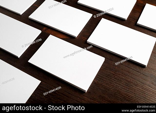 Blank business cards. Mockup for branding identity. Template for graphic designers portfolios