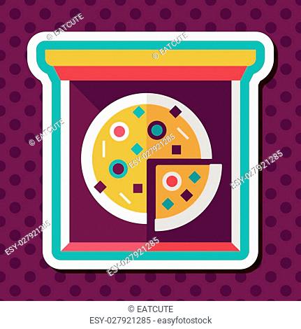 Pizza flat icon with long shadow, eps10