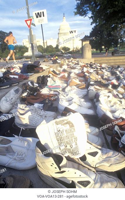 Shoes symbolizing victims of gun violence, Washington D.C